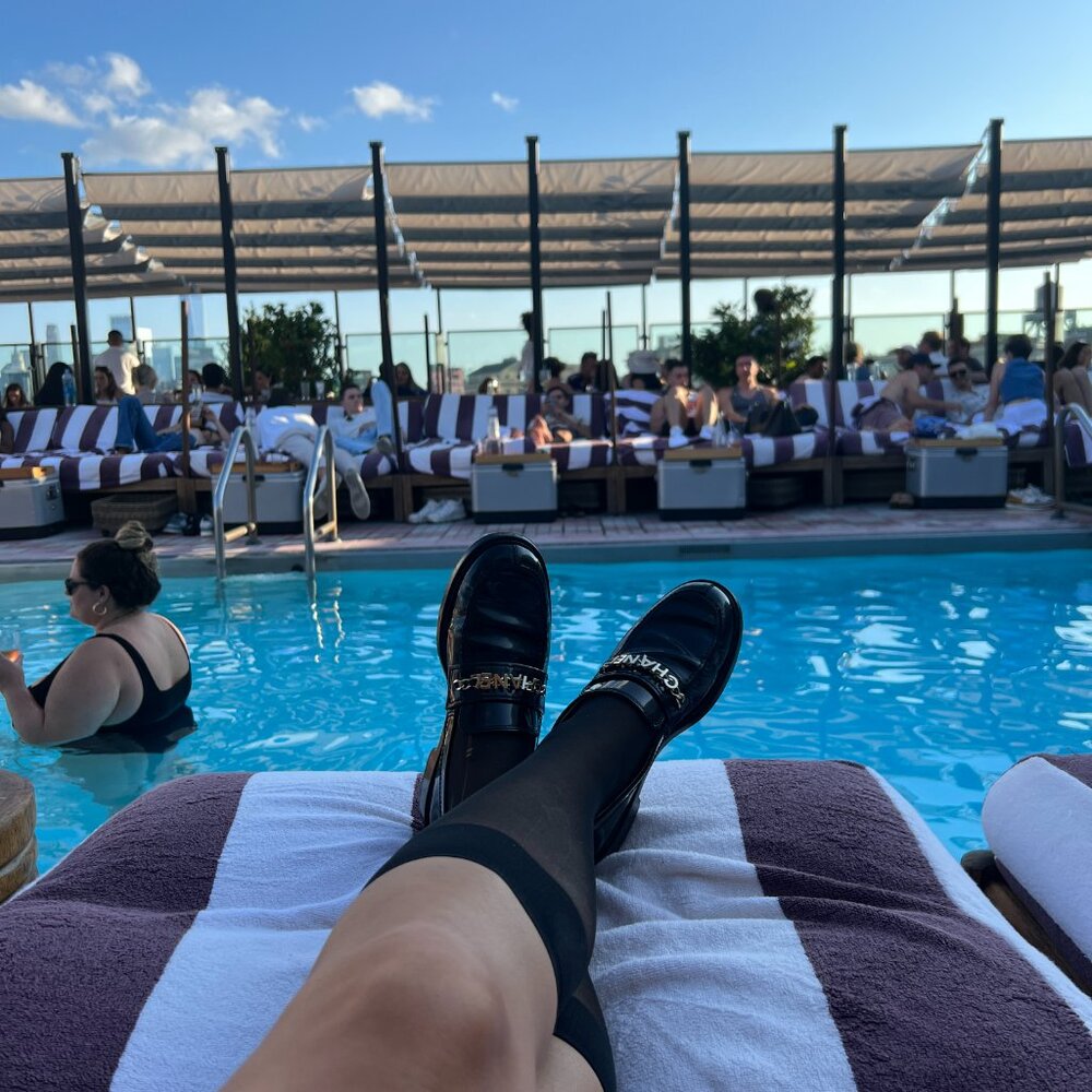 Chanel Shiny Calfskin Logo Loafers 40.5 - Picture 2 of 9